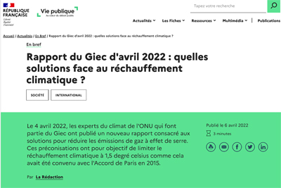 Le rapport du GIEC… 3ème volet